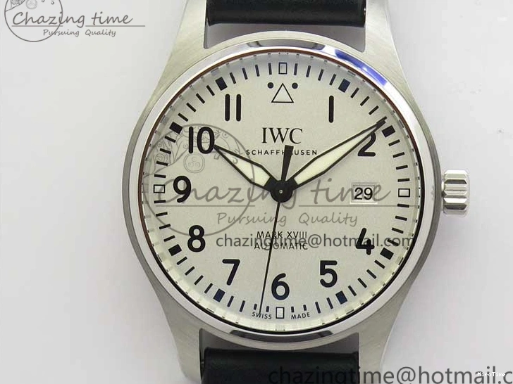 MIROTIME 0226 MARK XVIII IW327002 SS FKF 1:1 Best Edition White Dial On Black Leather Strap Affordable 7121